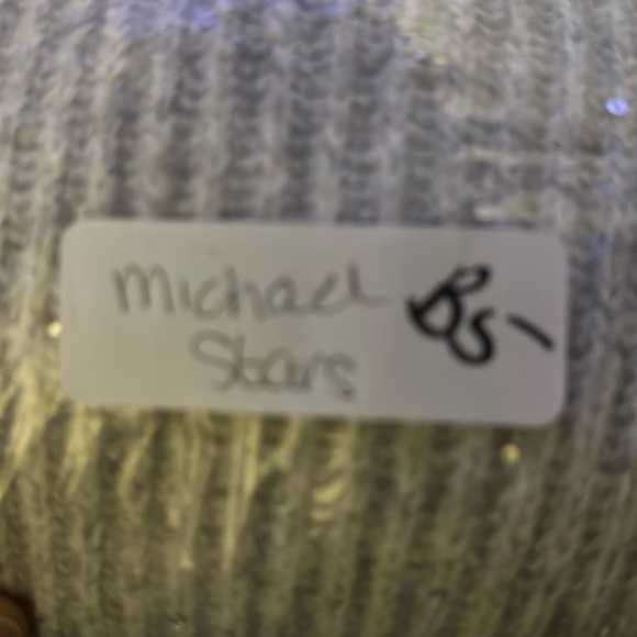 NWT SP MICHAEL STARS Laurel grey sparkle detail woman surplice Wrap rib sweater - Picture 13 of 16